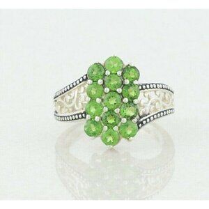 Sterling Silver Natural Peridot Ring Size 7
